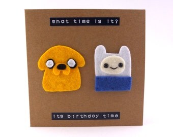 Adventure Time, Finn & Jake, funny birthday card