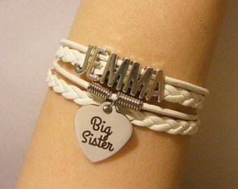 Big sister bracelet, big sister jewelry, sister bracelet, sister jewelry, sibling bracelet, sibling jewelry, fashion bracelet