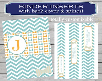 Printable Binder Inserts // Personalized Binder Cover // Preppy Bow Ties // Binder Spines // Monogrammed // Notebook Cover // Home Binder