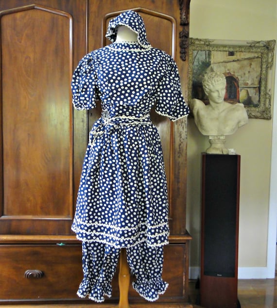 Victorian Edwardian Bathing Costume Swimsuit Polka Dot 3