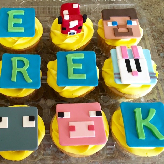 Custom fondant cupcake toppers by SweetCreationByCarey on Etsy