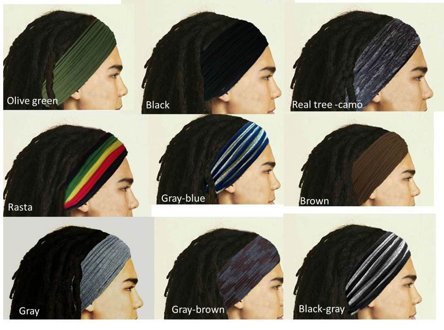 Dreadlocks Headband For Men Dreadlock Hair Wrap Tube Mens 