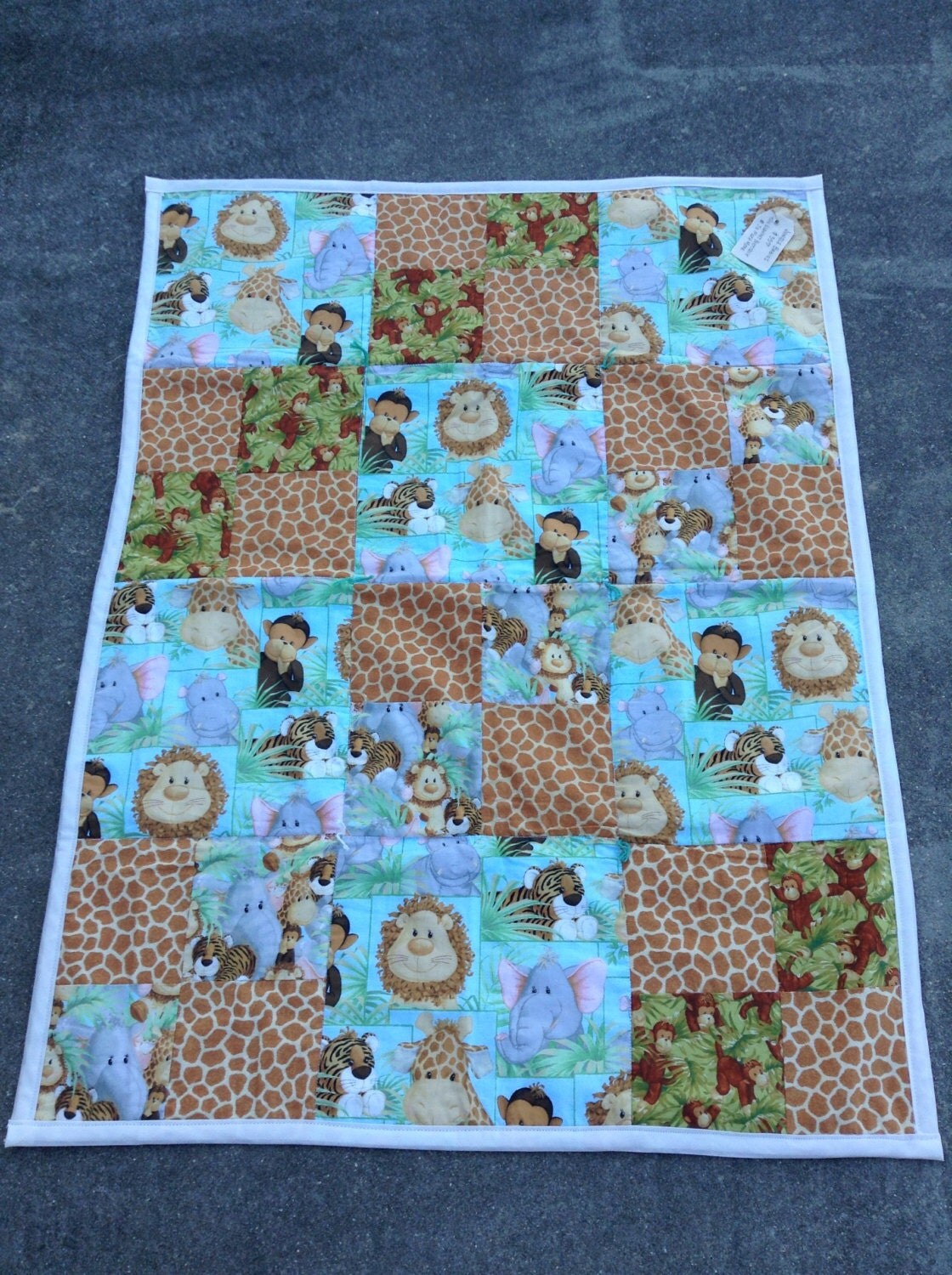 Jungle Babies Blanket Crib Size for any Baby. Lightweight