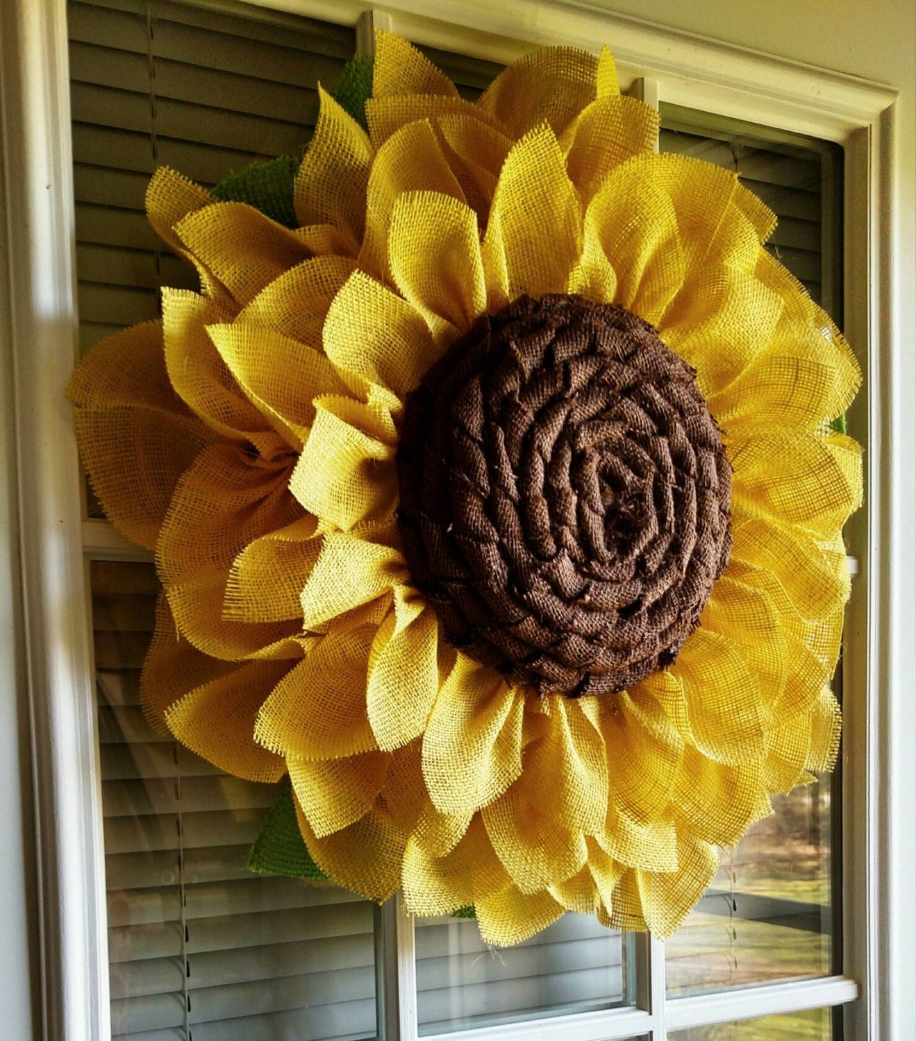 Sunflower wreath burlap