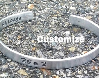 Marathon Bracelet, Runner Bracelet, Chicago Marathon, Boston Marathon, NYC Marathon, 26.2, 13.1, Custom Bracelet, Cuff