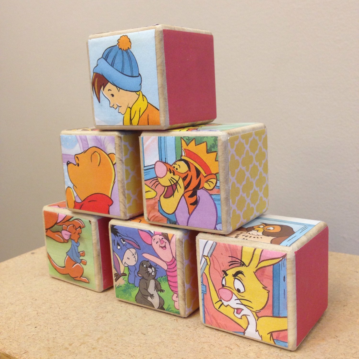 winnie the pooh wooden balance blocks