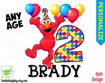 Elmo Birthday Printable Iron On Transfer or Use as Clip Art - Diy Elmo Birthday Shirt Decal Applique - ALSO See Matching Family Shirts