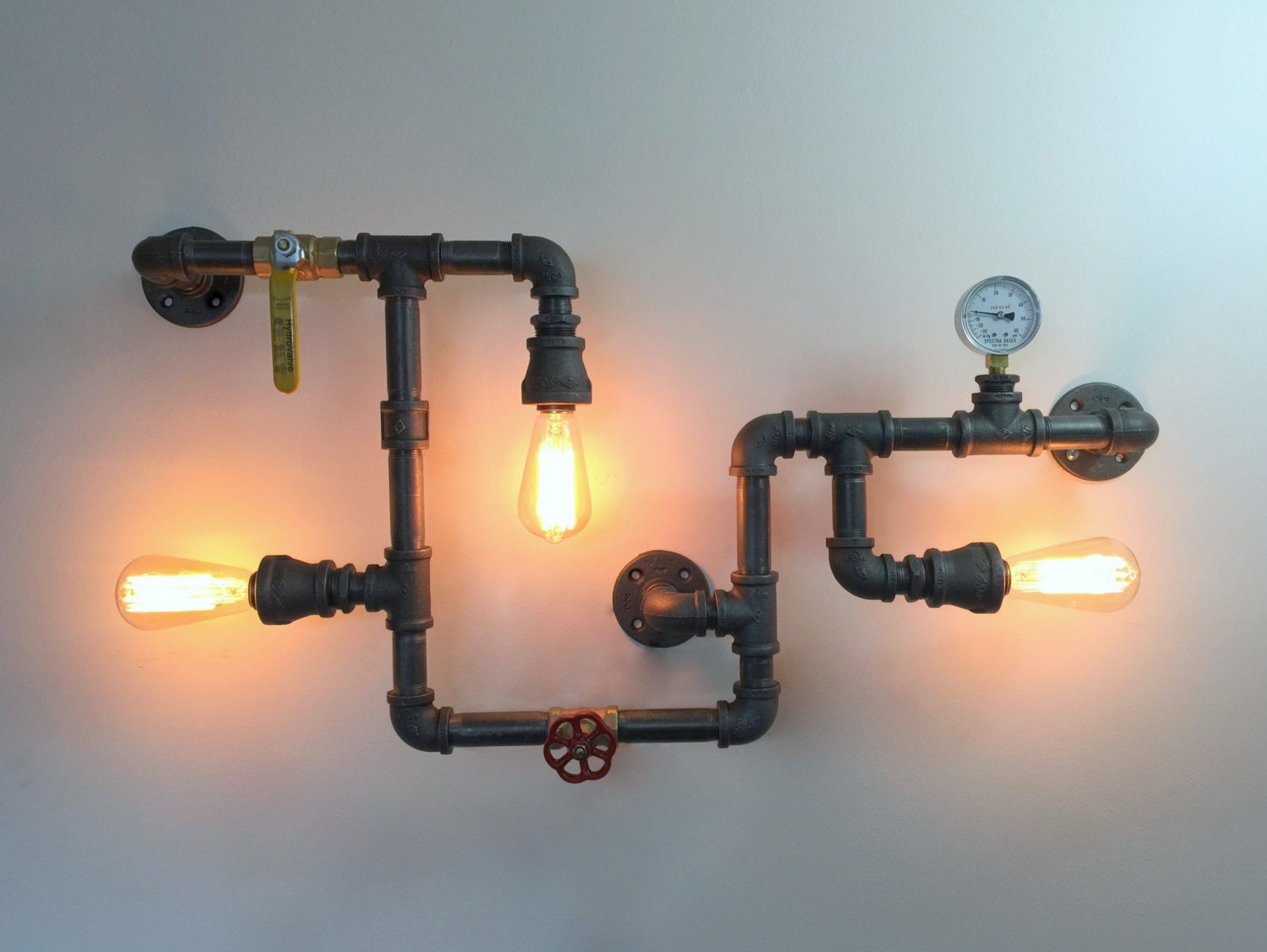Industrial Wall Light Pipe Sconce Industrial Wall Art