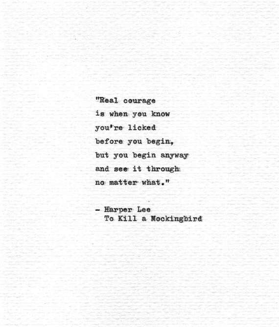 Harper Lee Typewritten Quote Real Courage... by Quotype on Etsy