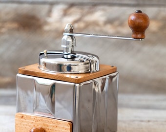 1950's Peugeot French Coffee Grinder / Mill - Modele Peuginox - Stainless Steel - Free Shipping within the USA