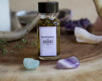 Aquarius Oil Elixir Potion - Zodiac Personal Power Enhancement - Cleverness, Altruism, Innovation