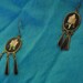 MOTHER of PEARL Inlaid Earrings Wires with Dangly Vintage