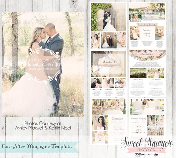 INSTANT DOWNLOAD Ever After Wedding Magazine Template for