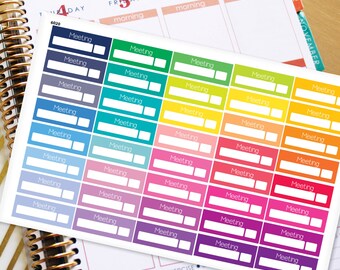 Meeting Planner Stickers Erin Condren Life Planner (ECLP) - 40 Meeting Stickers (#6020)