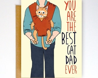 Funny Valentines Day Card, Father's Day Card, Love Card, Cat Dad Card, Cat Card, Funny Cat Card, Love Card, Valentine Card, Card from Cat