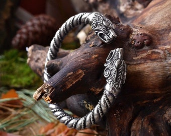 VIKING WOLF BRACELET. Fenrir Bracelet Vikings Jewelry. Viking Wolves Bracelet. Viking Bracelet Pagan Bangle Wristband Norse Nordic