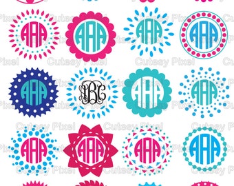 Circle Monogram Frames Svg cutting file, SVG, DXF, Cricut Design Space, Silhouette Studio,Digital Cut Files