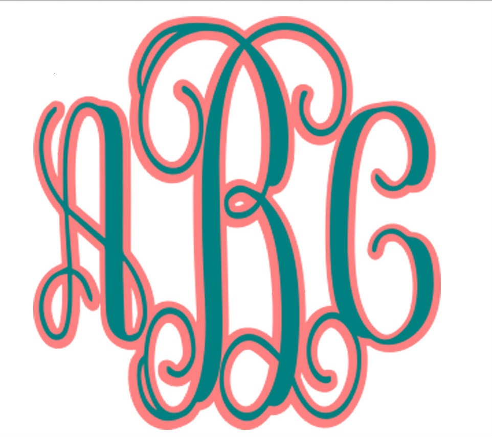 Vine Interlocking Monogram svg Shadow Alphabet by ...