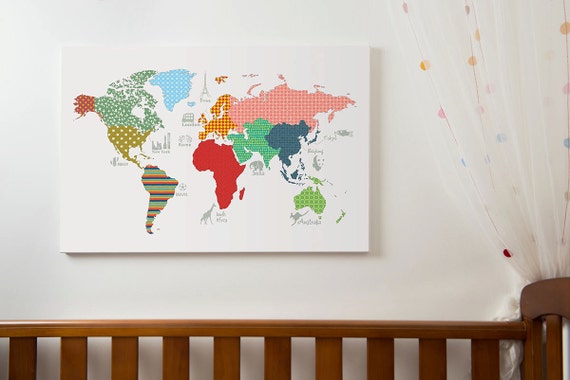 world map kids poster wm301a size a1 a2 a3 a4 world map