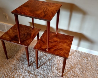 Mid Century Danish Modern Set of Three Stacking / Nesting Tables