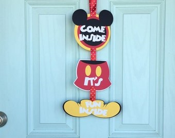 SALE!!! Mickey Mouse Clubhouse Sign. "Come Inside, It's Fun Inside" Mickey Mouse Clubhouse Birthday Party
