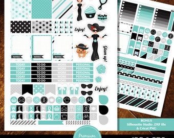 Fashion Stickers, Fits Erin Condren Planner Stickers, Silhouette Stickers, Printable Planner Stickers, Decorative Stickers - ST190