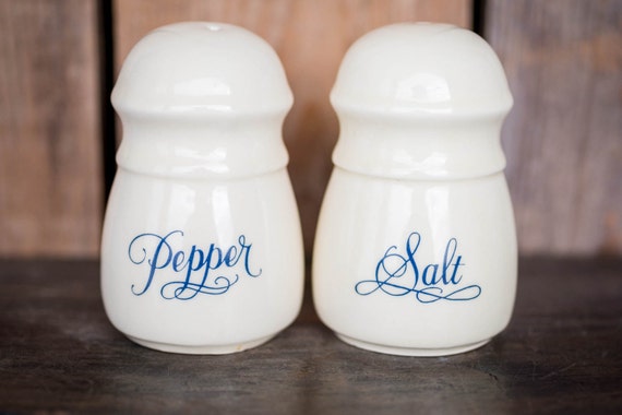 Vintage Salt Pepper Shakers Modern Vintage White Ceramic