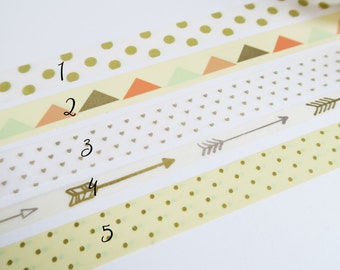 Gold Washi Tape Sampler, Masking Tape Sampler für kikki k, filofax, Happy Planner or Erin Condren