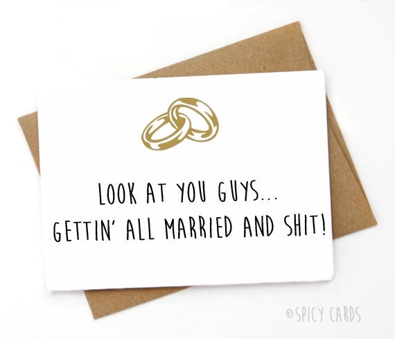 Funny Wedding Card Funny Engagement Card Sarcastic Card 2297