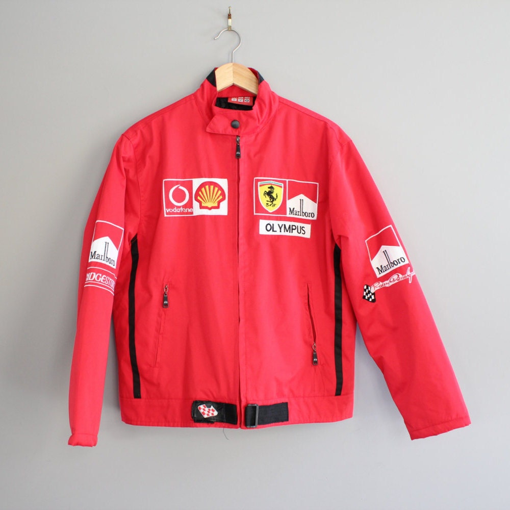 Rare Ferrari Team Car Racer Jacket Red Ferrari Jacket Quilted