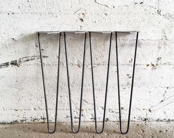Set of 4 Hairpin Legs | 27'', 28'', 29'' Inch Inches (2 or 3 rods) Table Legs Metal Legs Raw Steel Legs DIY Leg
