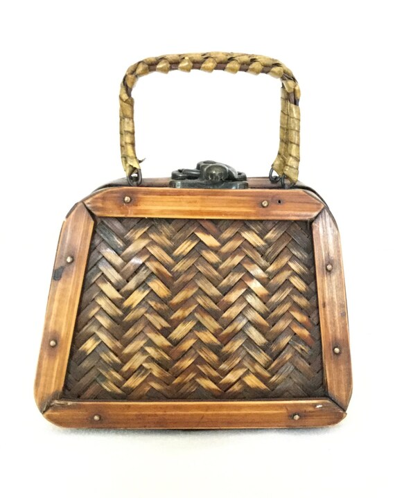 Items similar to Vintage Wood Purse Novelty purse Small Wood Purse