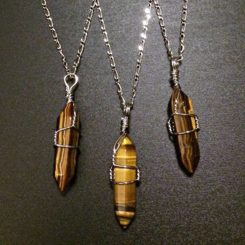 Tigers Eye Necklace Healing Crystal Necklace By Celestialmerchant