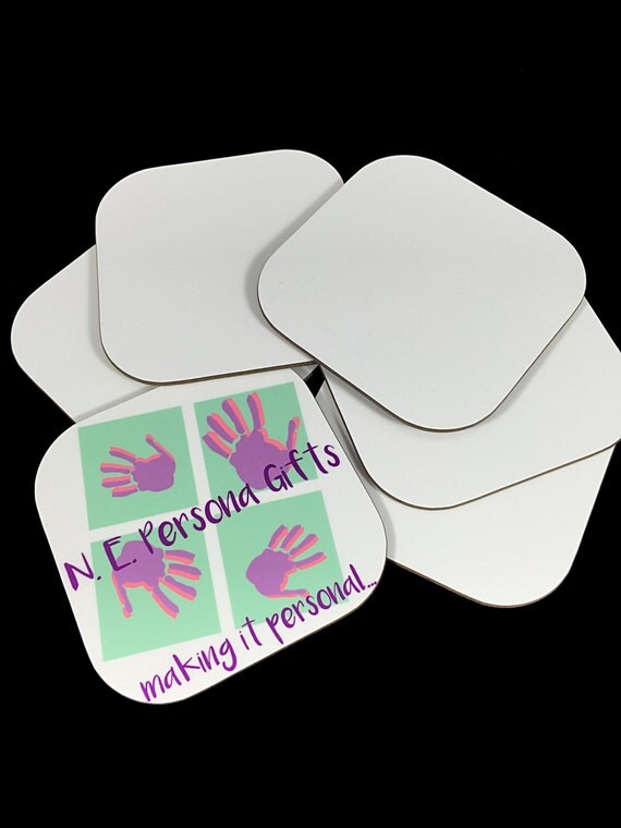 Business Logo Custom Coasters 6 Company Name by NEPersonaGifts