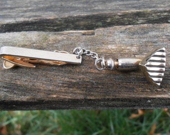 Vintage Gold Abstract Tie Pin/Clip, 1960's. Men, Groomsmen Gift, Dad.