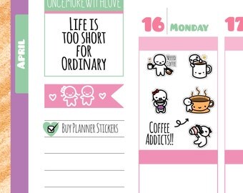 Munchkins - Coffee Addict Planner Stickers (M162)