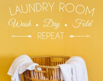 Wash Dry Fold Laundry Room Decal