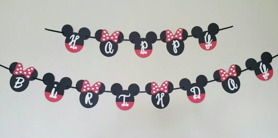 Minnie Mouse Banner Mickey Mouse Happy Birthday Banner