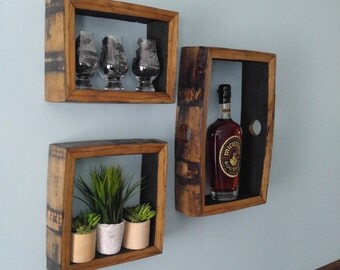 Bourbon Barrel Shadow-Box - SQUARE - Rustic Wall Art
