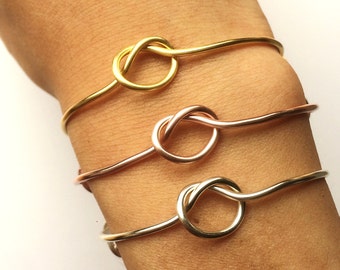 Knot Bracelet -Bridesmaid Gift Set 3 4 5 6 7 8 9 -Adjustable Tie the Knot Bangle Charms -Gold /Rose Gold /Silver -Knotted -Wedding Proposal