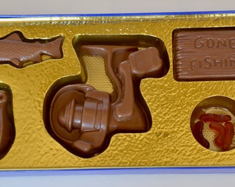 Chocolate Fishing, Chocolate Father's Day, Chocolate Husband, Chocolate Dad, Chocolate Fisherman, Gone Fishing Chocolates, Chocolate Gift