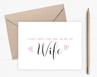 Wife Wedding Card I Can't Wait For You To Be My Wife Proposal Card Wedding Card for Wife Asking Card