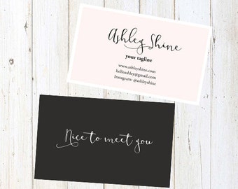 Custom business card design:Pink business card template010