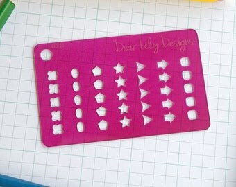 List It 2, Planner Stencil, Bullet Journal Stencil - 018 (Credit Card Size Stencil)