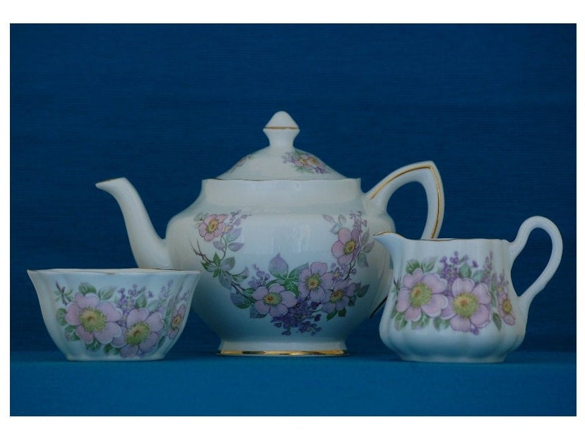 Vintage Irish Teapot Royal Tara Bone China Tea Set. Made in