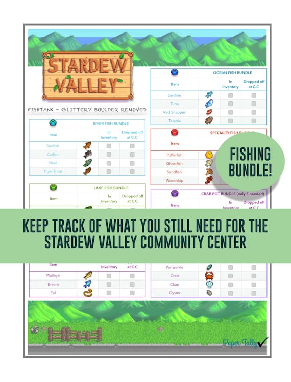 stardew valley community center bundle fishing guide
