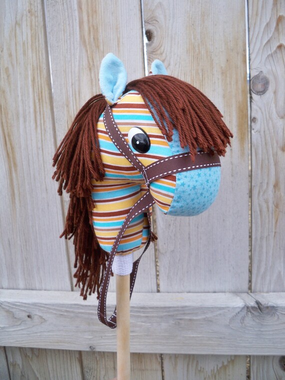 Stick Horse Hobby Horse Handmade Cowboy Stick by TheRoundyRoundup