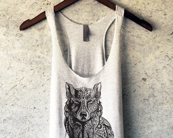 Wolf Tank Top - Wolf Shirt - Wolf Tshirt - Animal Shirt - Wolf Tee - Wolf T Shirt - Hipster Shirt - Wildlife Shirt - Wolf Clothing