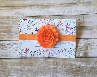 Orange Headband/Orange Baby Headband/Halloween Headband/Baby Headband/Baby Girl Headband/Newborn Headband/Infant Headband/Shabby Headband