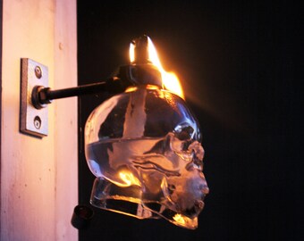 Skull vodka tiki torch, Skull vodka light, crystal head vodka light, liquor bottle tiki torch, tiki torch, wine torch, bottle torch, yard